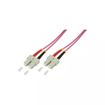 LogiLink OM4 SC/SC Duplex monimuotokuitu-patchkaapeli, 3,0 m, LSZH violetti