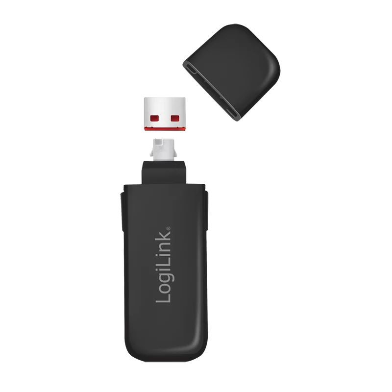 LogiLink AU0054 USB-A porttitulppa 1 avaimella ja 4 lukolla, matkaversio, musta