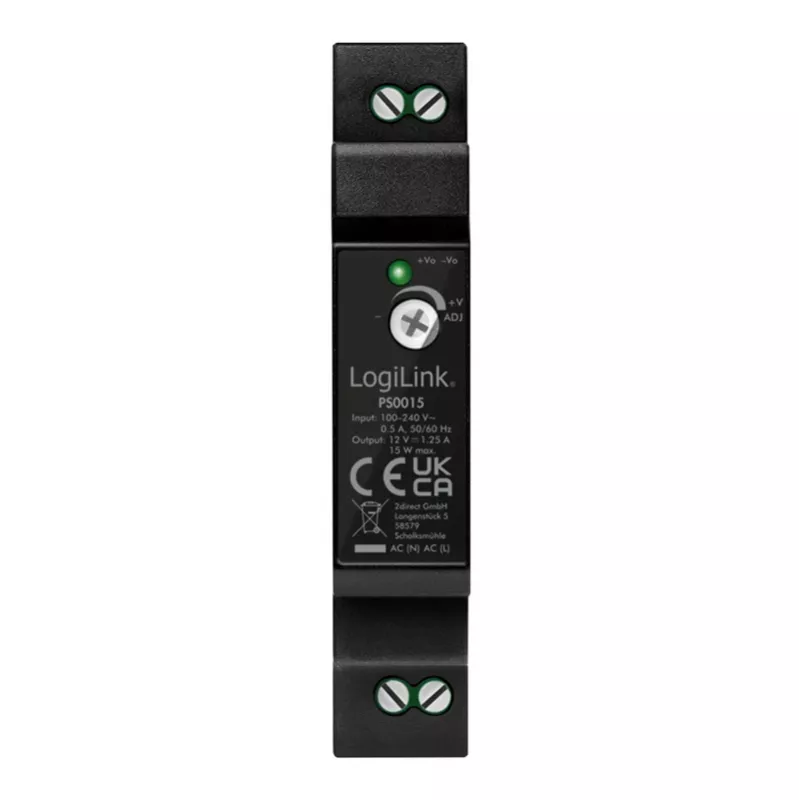 LOGILINK DIN-kiskokiinnitteinen virtalähde 15 W / 12 V