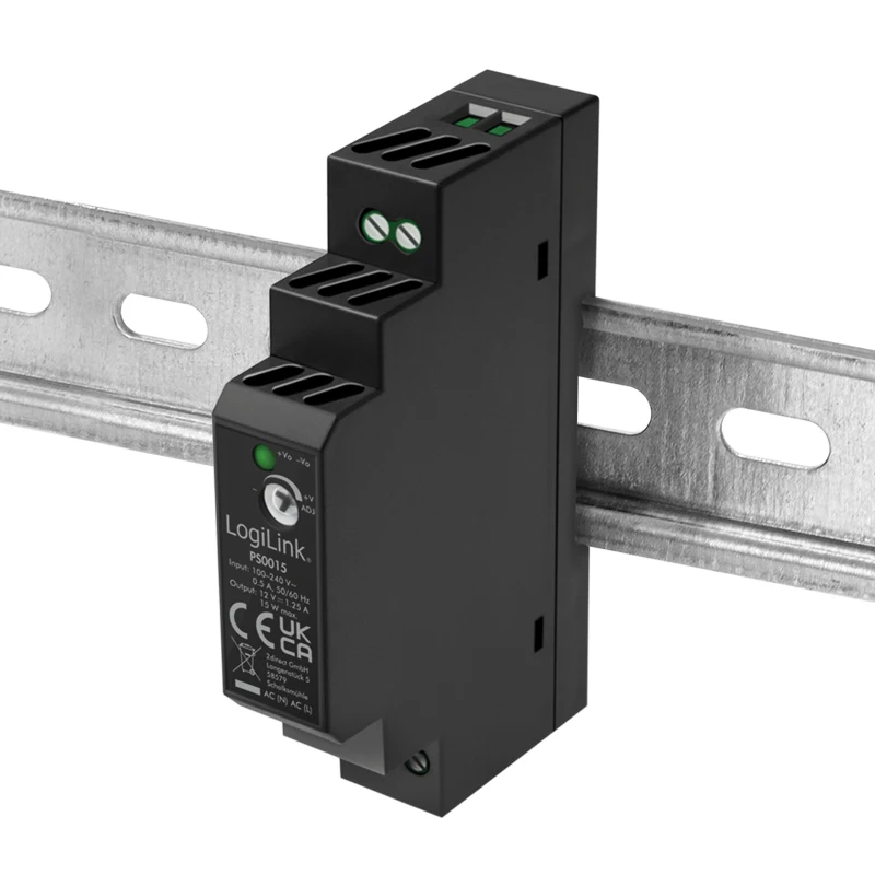 LOGILINK DIN-kiskokiinnitteinen virtalähde 15 W / 12 V