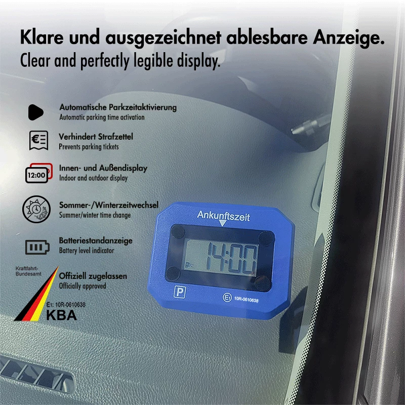 LogiLink elektroninen pysäköintikiekko, KBA-sertifioitu, sininen
