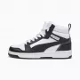 Puma Rebound V6 Mid lasten sneakerit valkoinen musta 393831 01 koko 38
