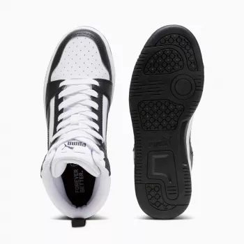 Puma Rebound V6 Mid lasten sneakerit valkoinen musta 393831 01 koko 38