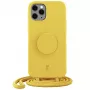 Just Elegance PopGrip kotelo iPhone 11 Pro - keltainen jäniksenkäpälä