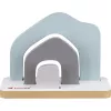 TONIES Mini Standregal - Haus 11003995 (rosa) - pinkki talonmuotoinen MDF-pystyteline, jossa 2 hyllytasoa, 3 lokeroa, lastenhuoneeseen, vauvanhuoneeseen, EN 71 -sertifioitu