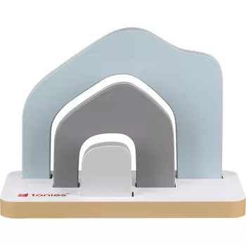 TONIES Mini Standregal - Haus 11003995 (rosa) - pinkki talonmuotoinen MDF-pystyteline, jossa 2 hyllytasoa, 3 lokeroa, lastenhuoneeseen, vauvanhuoneeseen, EN 71 -sertifioitu