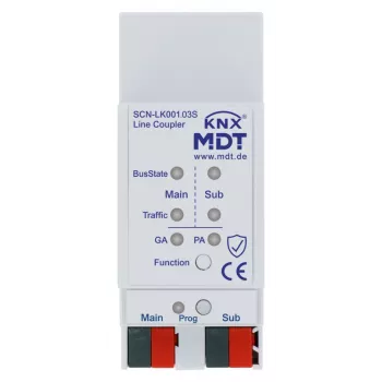 MDT SCN-LK001.03S KNX linja-/aluekytkin Data Secure- ja välityspalvelintoiminnolla