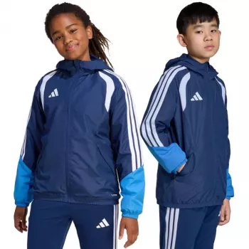 adidas Tiro 26 Competition kaiken sään takki lasten Team Navy Blue/valkoinen 164cm