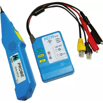 Kurth Electronic KE 701 verkkokaapelitestari äänigeneraattorilla, RJ45/RJ11/Coax, 240V-suojaus