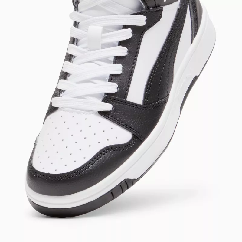 PUMA Rebound V6 Mid lasten sneakerit valkoinen musta 393831 01 koko 39