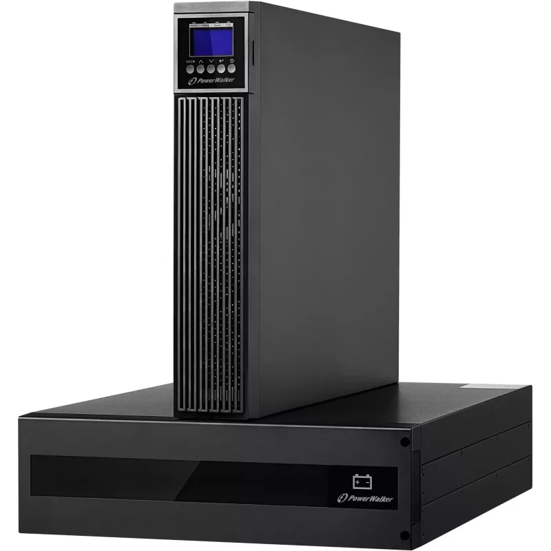 PowerWalker VFI 6000 RTG PF1 6000 VA online-kaksoismuunnin-UPS - rack/torni, 2x IEC C19 lähtöä, puhdas siniaalto