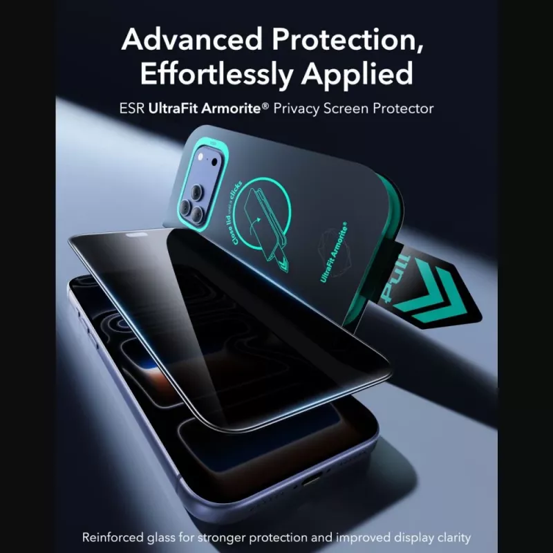 ESR UltraFit Armorite Privacy panssarilasi näytönsuoja 2 kpl:n pakkaus iPhone 18 Pro Max
