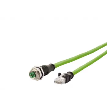 METZ CONNECT 142M2X25100 teollisuus-Ethernet-kaapeli - 10 m Cat 6a S/FTP, M12 X-koodattu pistoke - RJ45 pistoke, halogeeniton vihreä