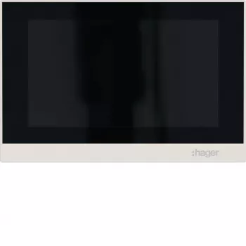 Hager RTQ600X IP-video-sisäasema, 7 tuuman kosketusnäyttö, kaiutinpuhelu, 2-johdin, valkoinen