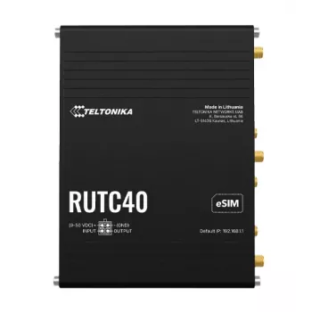 Teltonika Networks RUTC40 teollisuusreititin 4G LTE Cat 6 Dual-Band Wi-Fi 5 Gigabit Dual-SIM, GNSS, UK-virtalähde