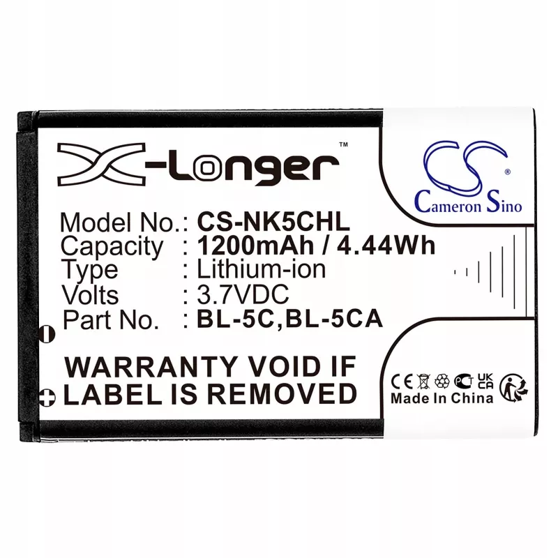 Cameron Sino 1200mAh Li-ion akku Nokia BL-5C, BL-5CA, Teltonika, Lark BL-6SP