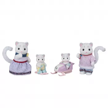 EPOCH Sylvanian Families lumileopardin perhehahmosarja - 4 keräiltävää flock-hahmoa