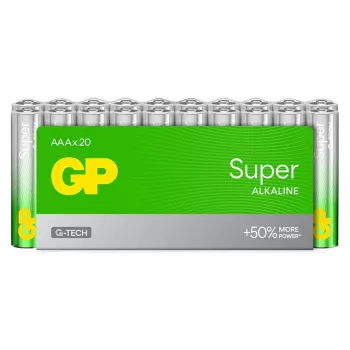 GP Super Alkaline AAA paristot LR03 20 kpl:n pakkaus G-TECH