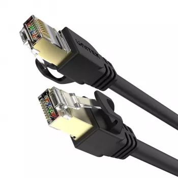 UNITEK Cat.7 S/FTP 2,0 m Ethernet-verkkokaapeli, 10 Gbit/s, 600 MHz, kullatut RJ45-liittimet, musta