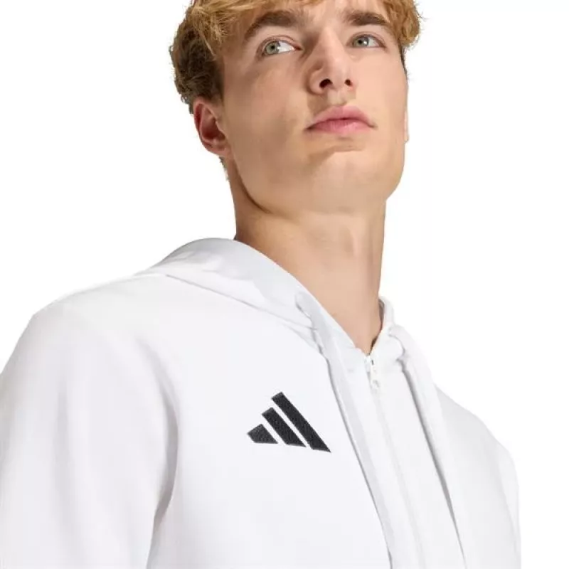 adidas Entrada 26 Full Zip huppari miesten valkoinen M