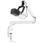FIFINE TAM8W dynaaminen XLR/USB-podcast-mikrofoni puomivarrella, valkoinen