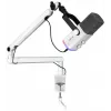 FIFINE TAM8W dynaaminen XLR/USB-podcast-mikrofoni puomivarrella, valkoinen