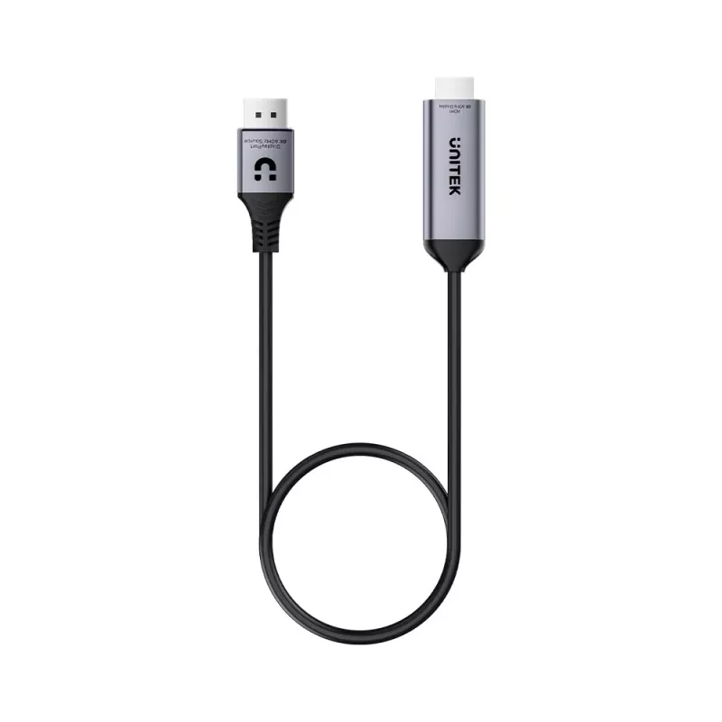 UNITEK DisplayPort 1.4 - HDMI 2.1 -aktiivikaapeli 8K@60Hz HDR DSC 1,8m