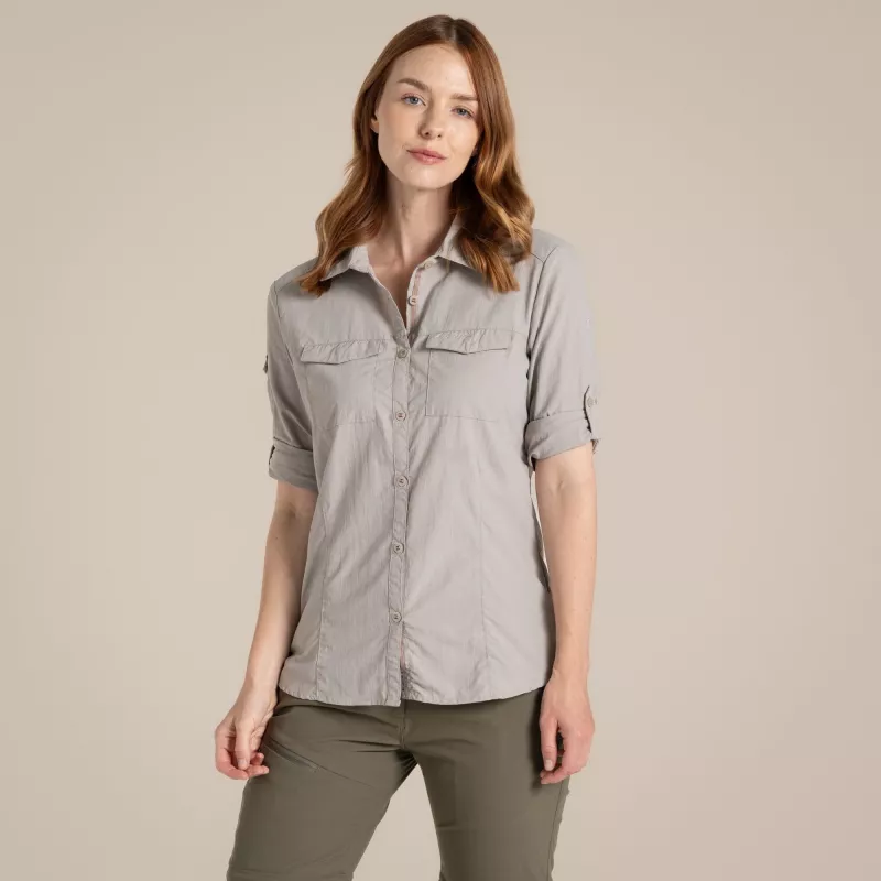Craghoppers NosiLife Adventure LS Shirt III naisten matkapaita - Soft Mushroom