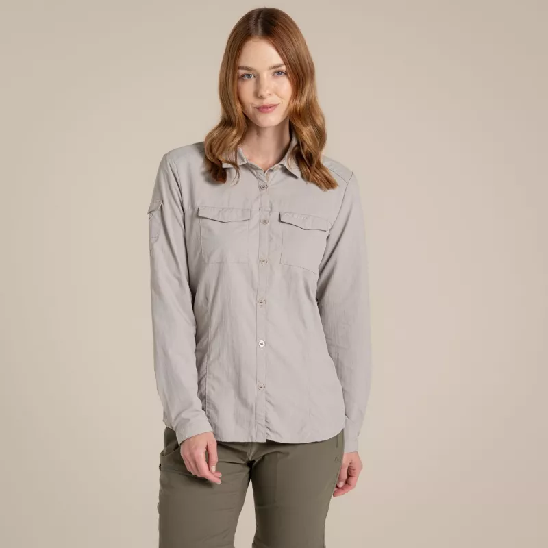 Craghoppers NosiLife Adventure LS Shirt III naisten matkapaita - Soft Mushroom