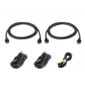 ATEN 2L-7D02UH21X5 Ultra High Speed KVM-kaapelisarja - DisplayPort, USB, audio, 5m, musta
