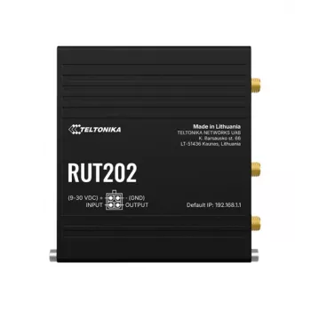 Teltonika Networks RUT202 4G LTE WLAN-reititin, Dual-SIM, 2x Ethernet, DIN-kisko-/seinäasennus, alumiini