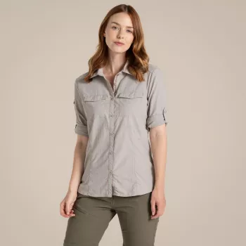 Craghoppers NosiLife Adventure LS Shirt III naisten matkapaita - Soft Mushroom, XS