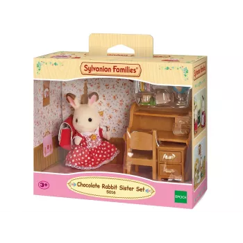 Sylvanian Families Chocolate Rabbit Sister kirjoituspöytäsarja