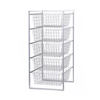 Prosperplast Rato 5-laatikkoinen säilytyskaappi, antrasiitti, 89x45x55 cm, punoskuvio polypropeeni