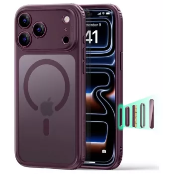 ESR Classic Hybrid MagSafe kotelo iPhone 17 Pro Max / 18 Pro Max – matt tummanpunainen
