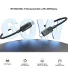 UNITEK USB-C - USB-C kaapeli LED-tehonäytöllä 60W PD 480Mbps 1m punottu musta