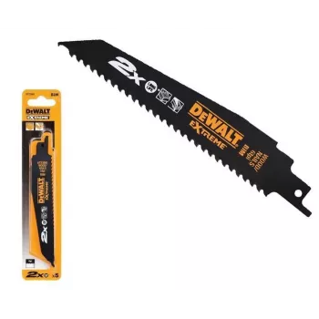 DEWALT DT2314L-QZ Extreme bi-metal puukkosahanteräsarja, 5-osainen, 152 mm, 6-14 TPI, yleisliitäntä 1/2 tuuman varsi, naulattuun puuhun, metalliin, muoviin
