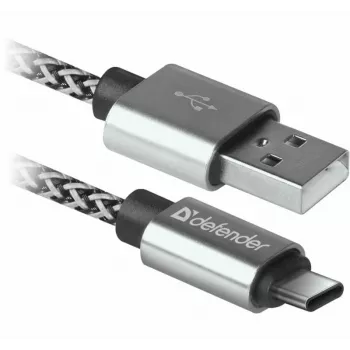 Defender USB-A - USB-C kaapeli 1,0 m 2,1 A valkoinen