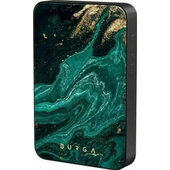 Burga magneettinen 5000 mAh varavirtalähde Emerald Pool Gunmetal