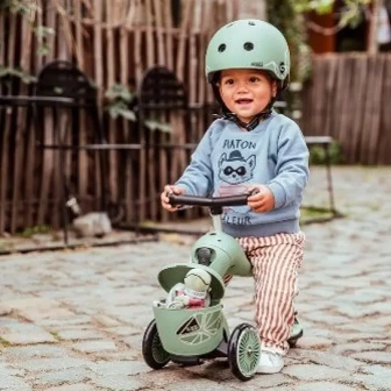 Scoot & Ride Highwaykick 1 Lifestyle 2-in-1 potkulauta ja skootteri, Green Lines