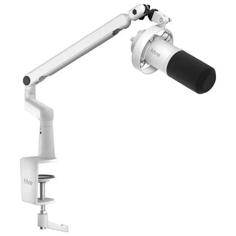 FIFINE T688W dynaaminen mikrofoni puomivarrellla, USB/XLR, valkoinen