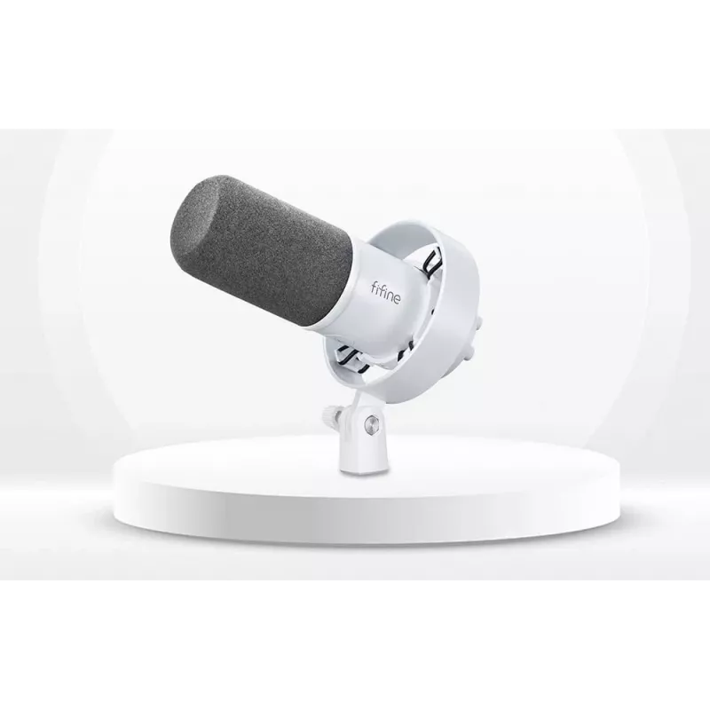 FIFINE T688W dynaaminen mikrofoni puomivarrellla, USB/XLR, valkoinen