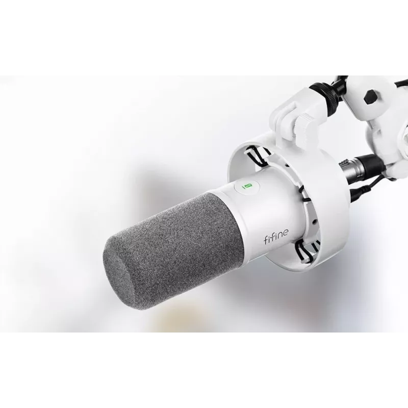 FIFINE T688W dynaaminen mikrofoni puomivarrellla, USB/XLR, valkoinen
