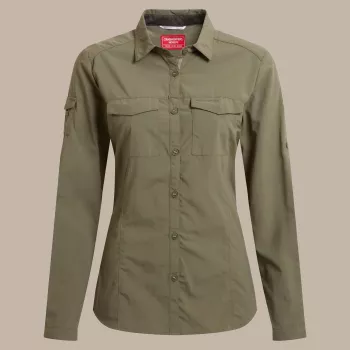 Craghoppers naisten NosiLife Adventure LS Shirt III - Wild Olive - L
