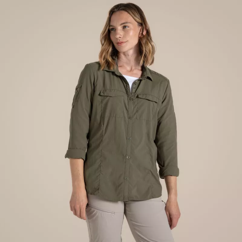 Craghoppers naisten NosiLife Adventure LS Shirt III - Wild Olive - L