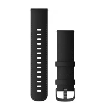 Garmin Quick Release rannekkeet (22 mm) musta nahka harjatulla liuskekivikovalla