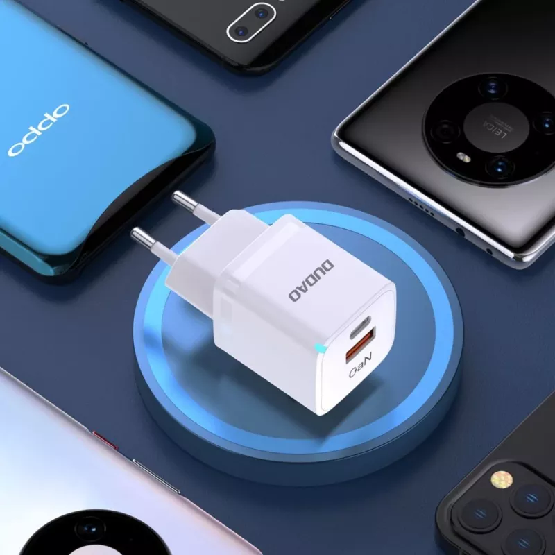 DUDAO A13Pro EU GaN 33W PPS USB-C/USB-seinälaturi - valkoinen