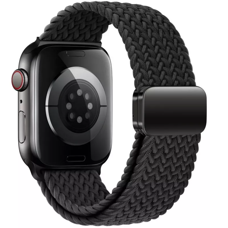 Tech-Protect Nylon Magnetic Loop ranneke Apple Watch 8/9/10/11/SE/Ultra (44/45/46/49 mm) musta