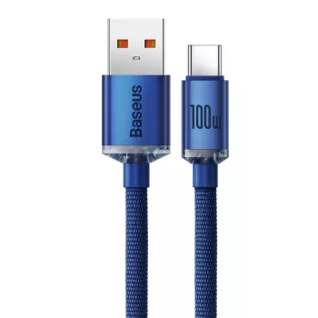 Baseus USB-A - USB-C Crystal Shine kaapeli 100W 1,2m sininen