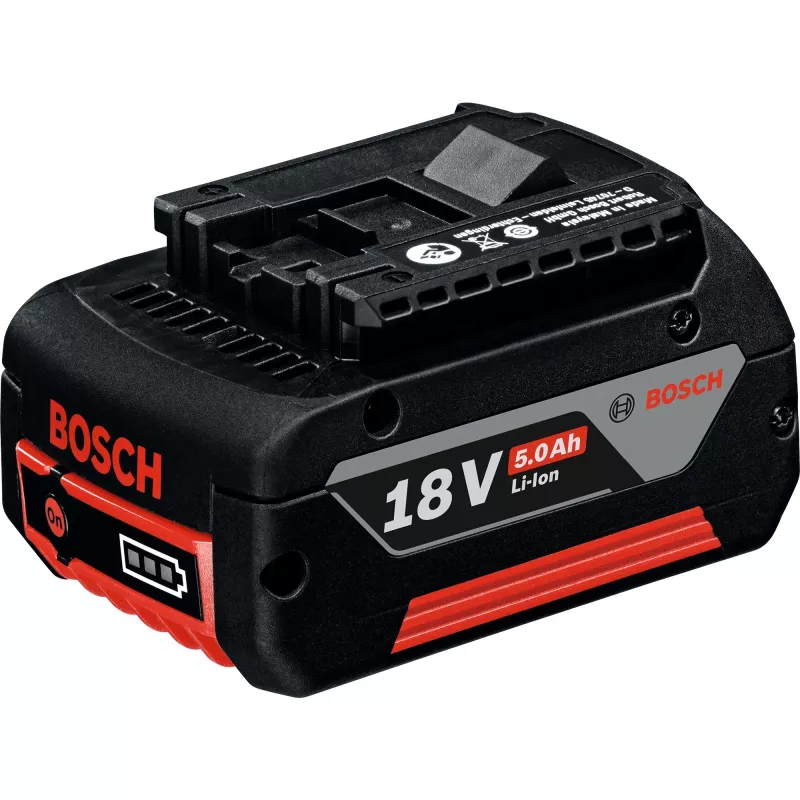 Bosch Professional 18V 5,0 Ah Li-Ion akku, Slide-In (musta/punainen)